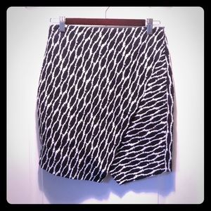 Ann Taylor Loft Navy White Petite Small Skirt